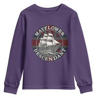 Mayflower Descendant Youth Sweatshirt Pilgrim Fathers Thanksgiving History - Wonder Print Shop