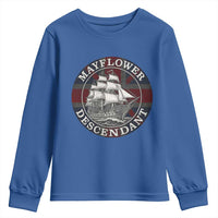 Mayflower Descendant Youth Sweatshirt Pilgrim Fathers Thanksgiving History - Wonder Print Shop