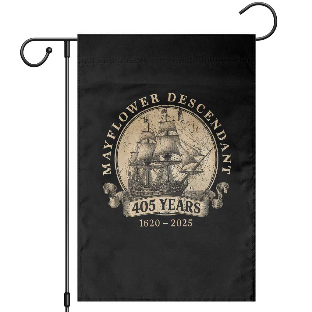 Mayflower Descendant Garden Flag 405 Years Pilgrim Fathers Thanksgiving History - Wonder Print Shop
