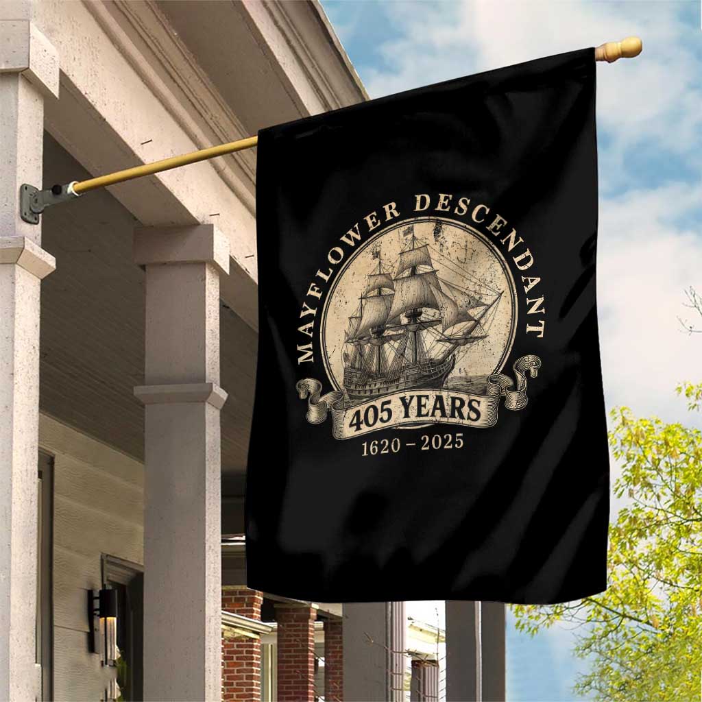 Mayflower Descendant Garden Flag 405 Years Pilgrim Fathers Thanksgiving History - Wonder Print Shop