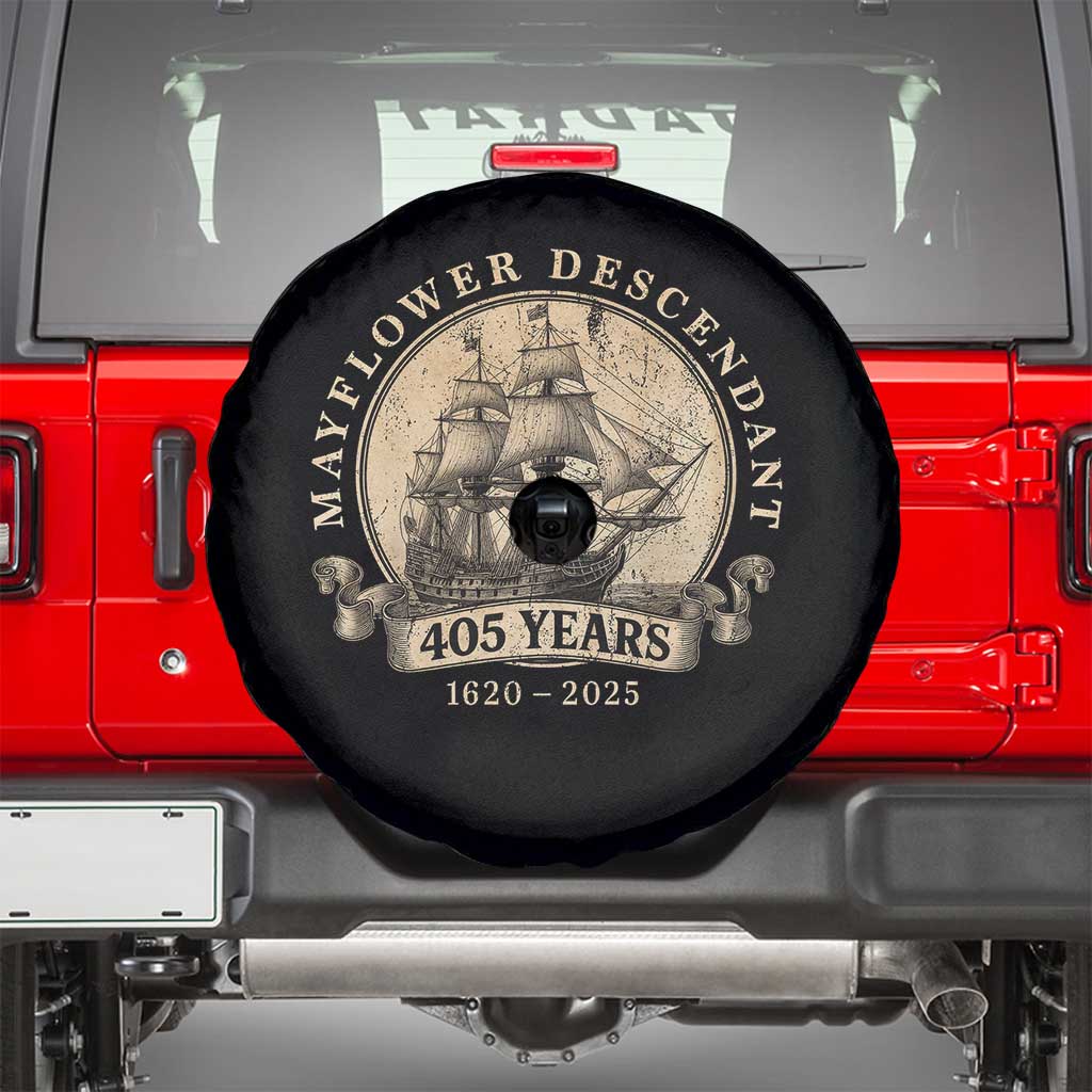 Mayflower Descendant Spare Tire Cover 405 Years Pilgrim Fathers Thanksgiving History - Wonder Print Shop