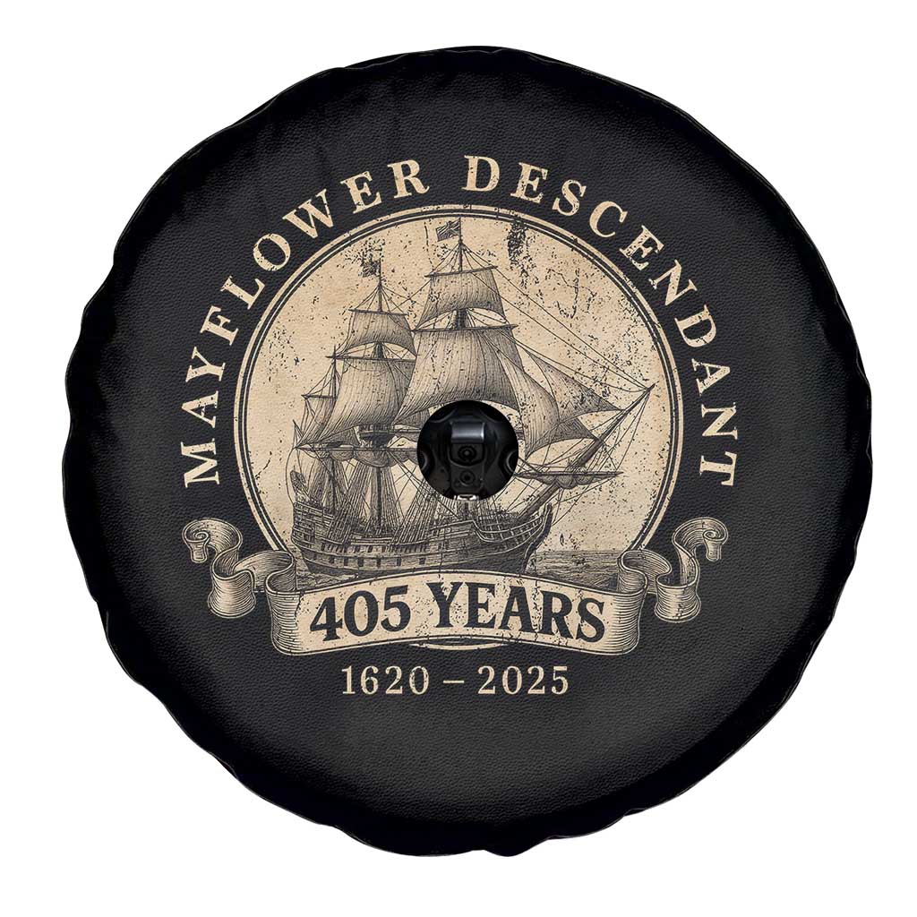 Mayflower Descendant Spare Tire Cover 405 Years Pilgrim Fathers Thanksgiving History - Wonder Print Shop