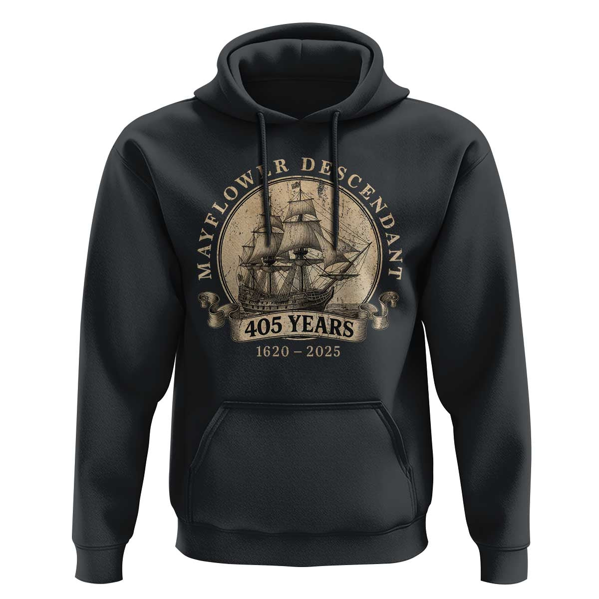 Mayflower Descendant Hoodie 405 Years Pilgrim Fathers Thanksgiving History - Wonder Print Shop