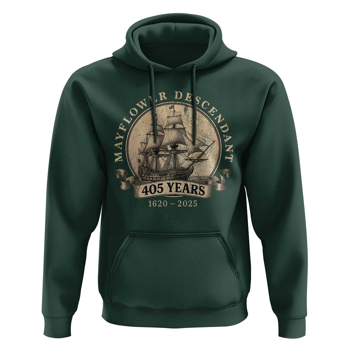 Mayflower Descendant Hoodie 405 Years Pilgrim Fathers Thanksgiving History - Wonder Print Shop