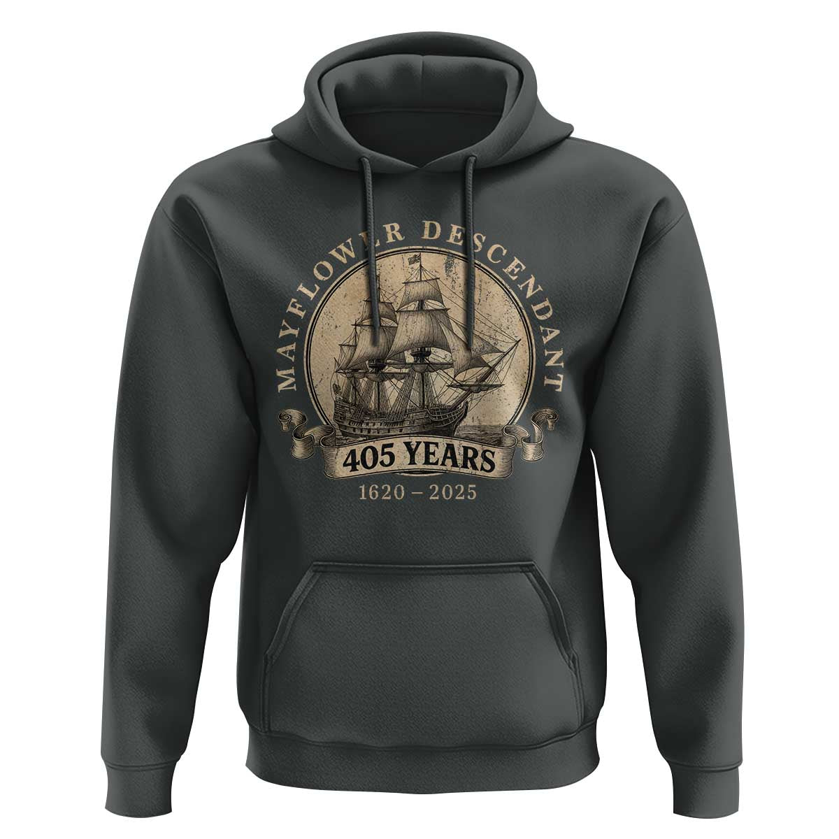 Mayflower Descendant Hoodie 405 Years Pilgrim Fathers Thanksgiving History - Wonder Print Shop