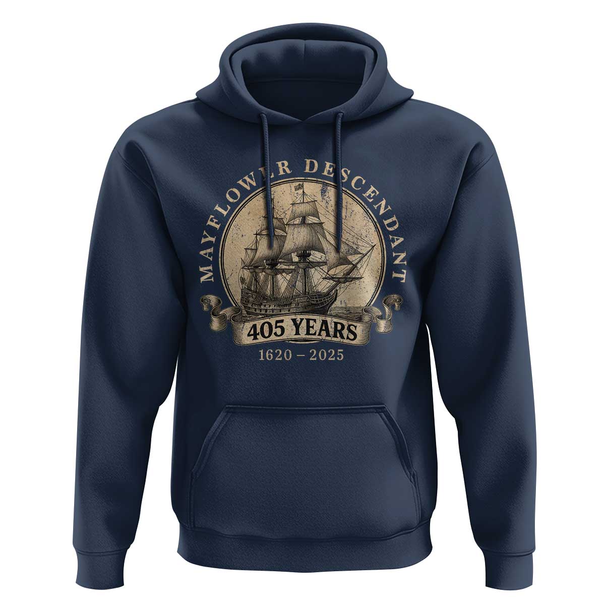 Mayflower Descendant Hoodie 405 Years Pilgrim Fathers Thanksgiving History - Wonder Print Shop