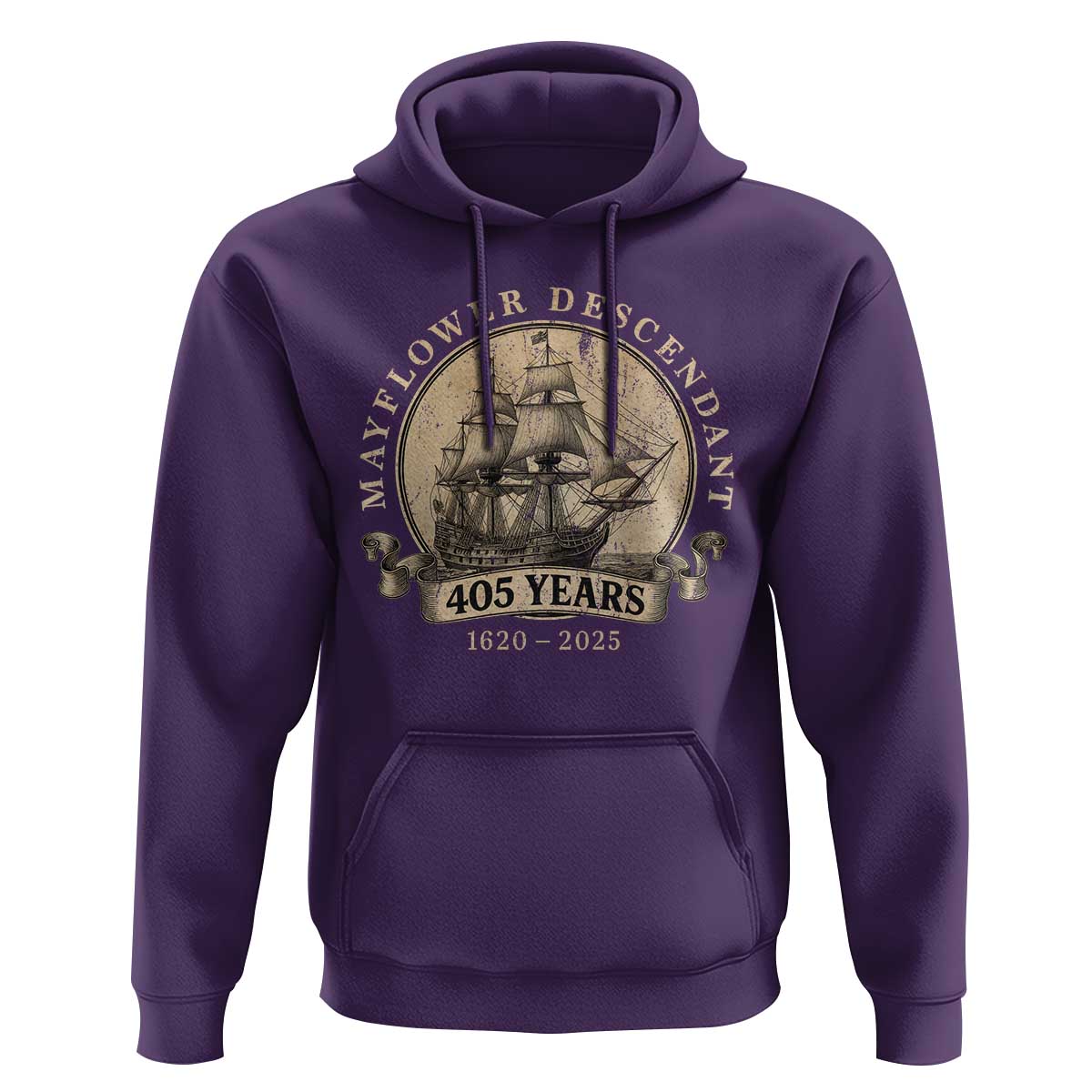 Mayflower Descendant Hoodie 405 Years Pilgrim Fathers Thanksgiving History - Wonder Print Shop