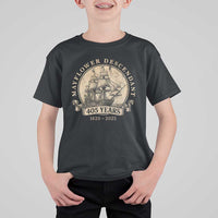 Mayflower Descendant T Shirt For Kid 405 Years Pilgrim Fathers Thanksgiving History - Wonder Print Shop
