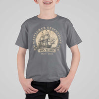 Mayflower Descendant T Shirt For Kid 405 Years Pilgrim Fathers Thanksgiving History - Wonder Print Shop
