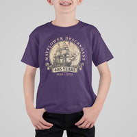 Mayflower Descendant T Shirt For Kid 405 Years Pilgrim Fathers Thanksgiving History - Wonder Print Shop
