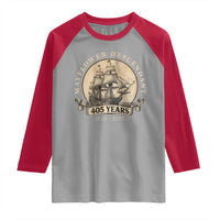 Mayflower Descendant Raglan Shirt 405 Years Pilgrim Fathers Thanksgiving History - Wonder Print Shop