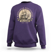 Mayflower Descendant Sweatshirt 405 Years Pilgrim Fathers Thanksgiving History - Wonder Print Shop