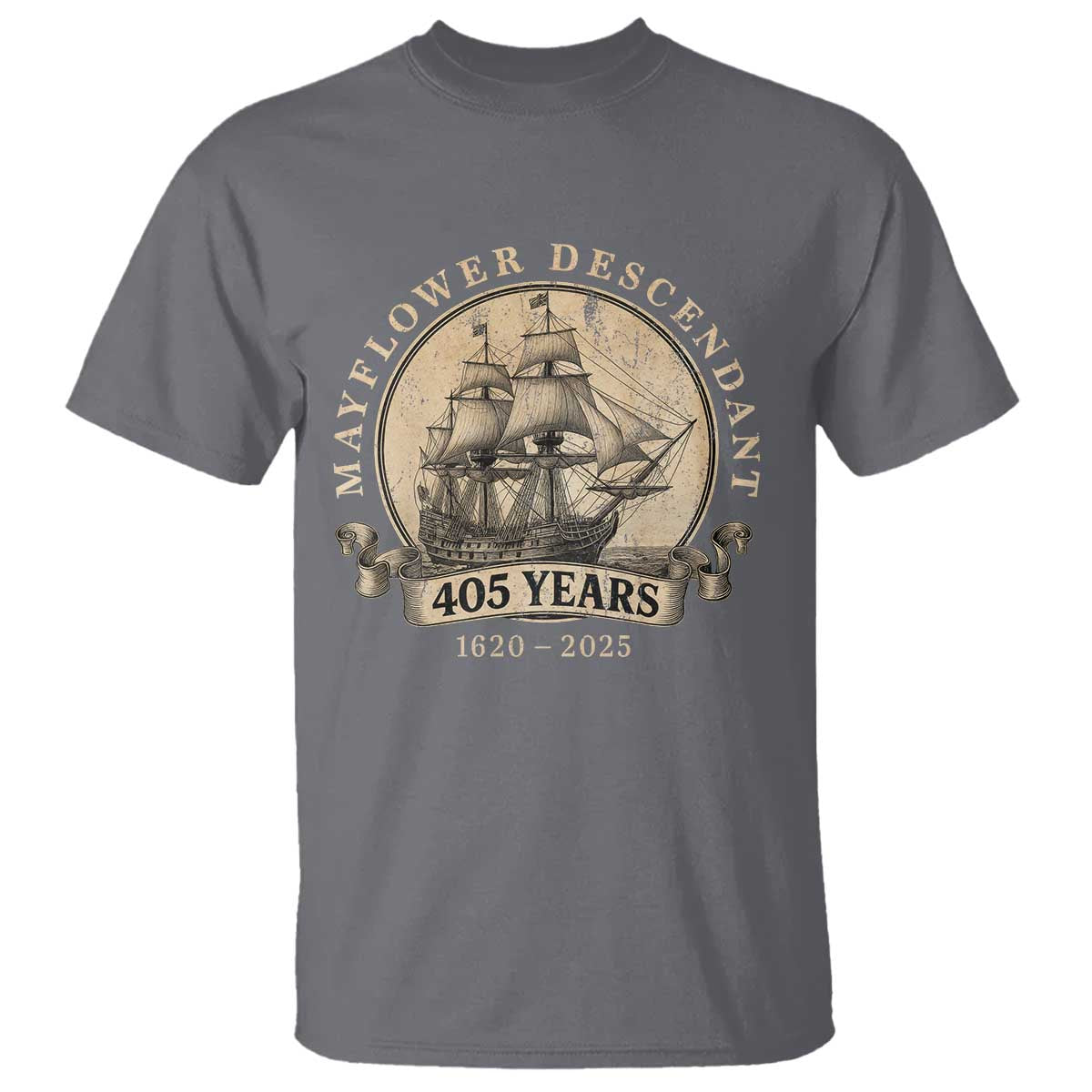 Mayflower Descendant T Shirt 405 Years Pilgrim Fathers Thanksgiving History - Wonder Print Shop
