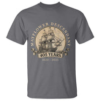 Mayflower Descendant T Shirt 405 Years Pilgrim Fathers Thanksgiving History - Wonder Print Shop