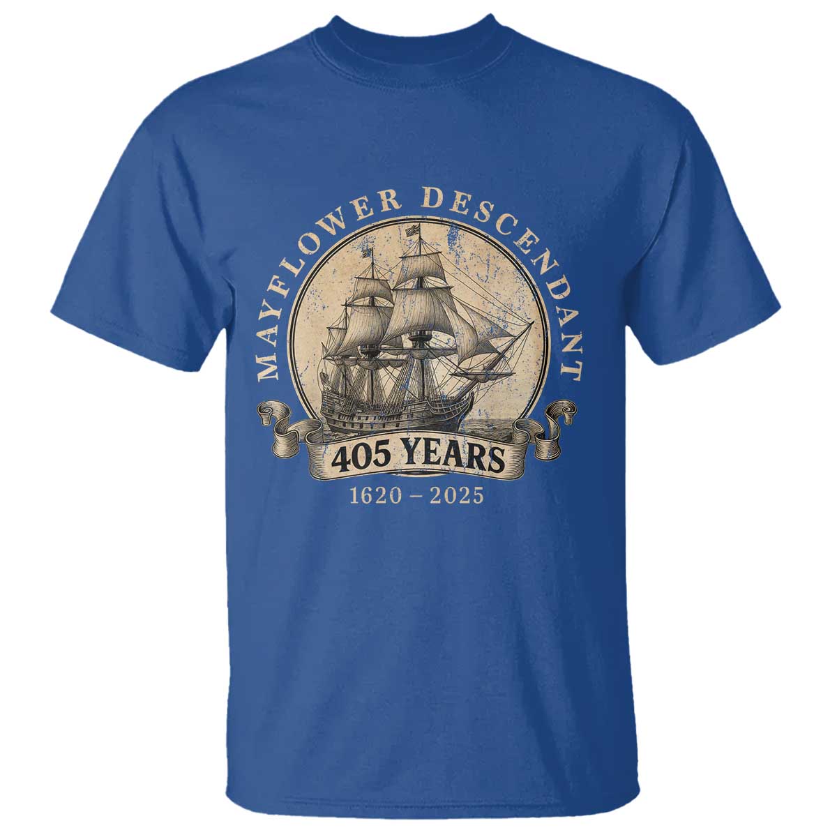Mayflower Descendant T Shirt 405 Years Pilgrim Fathers Thanksgiving History - Wonder Print Shop
