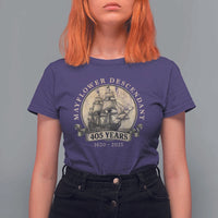 Mayflower Descendant T Shirt For Women 405 Years Pilgrim Fathers Thanksgiving History - Wonder Print Shop