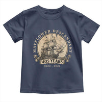 Mayflower Descendant Toddler T Shirt 405 Years Pilgrim Fathers Thanksgiving History - Wonder Print Shop