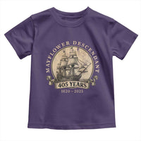 Mayflower Descendant Toddler T Shirt 405 Years Pilgrim Fathers Thanksgiving History - Wonder Print Shop
