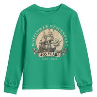 Mayflower Descendant Youth Sweatshirt 405 Years Pilgrim Fathers Thanksgiving History - Wonder Print Shop