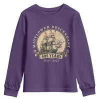 Mayflower Descendant Youth Sweatshirt 405 Years Pilgrim Fathers Thanksgiving History - Wonder Print Shop