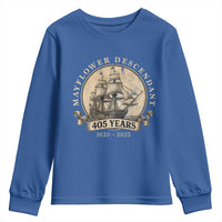 Mayflower Descendant Youth Sweatshirt 405 Years Pilgrim Fathers Thanksgiving History - Wonder Print Shop