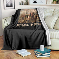 Plymouth Rock Throw Blanket Mayflower Pilgrims Thanksgiving History - Wonder Print Shop