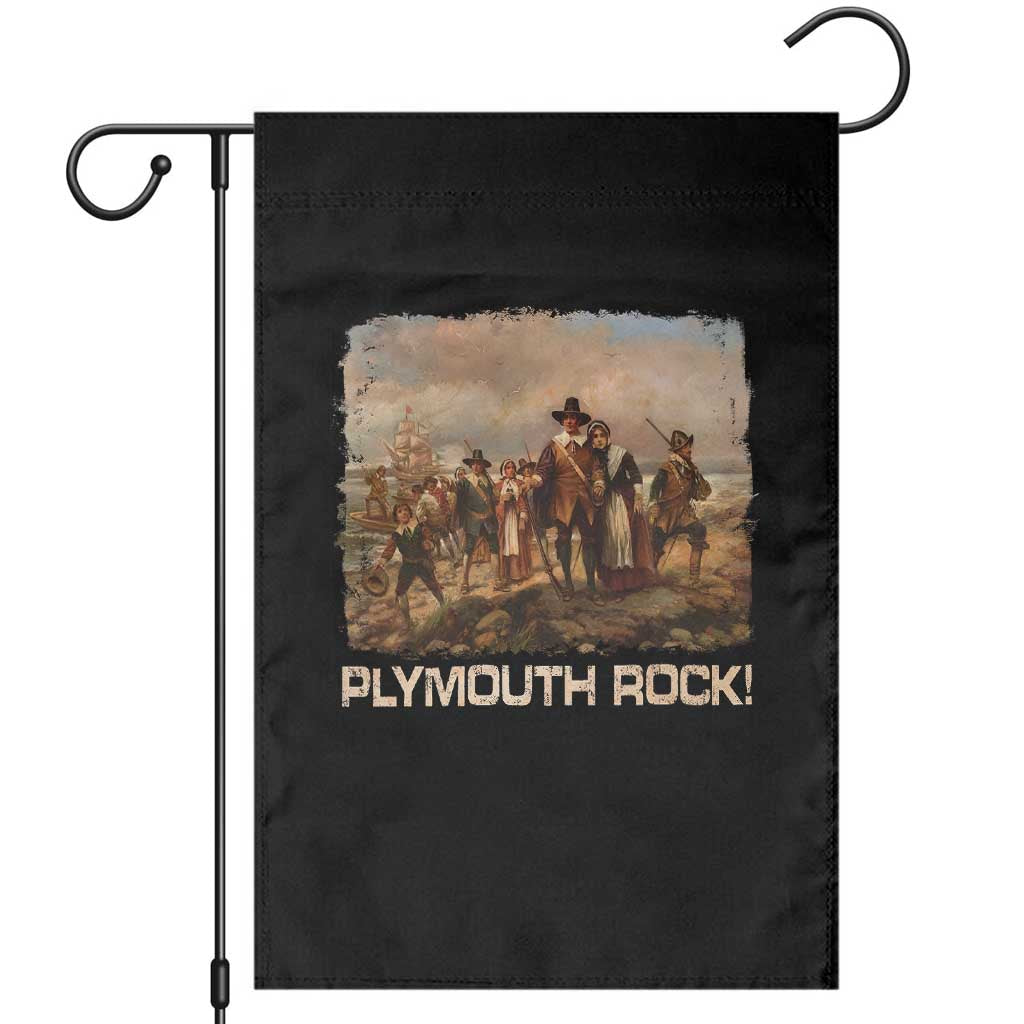 Plymouth Rock Garden Flag Mayflower Pilgrims Thanksgiving History - Wonder Print Shop