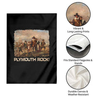 Plymouth Rock Garden Flag Mayflower Pilgrims Thanksgiving History - Wonder Print Shop