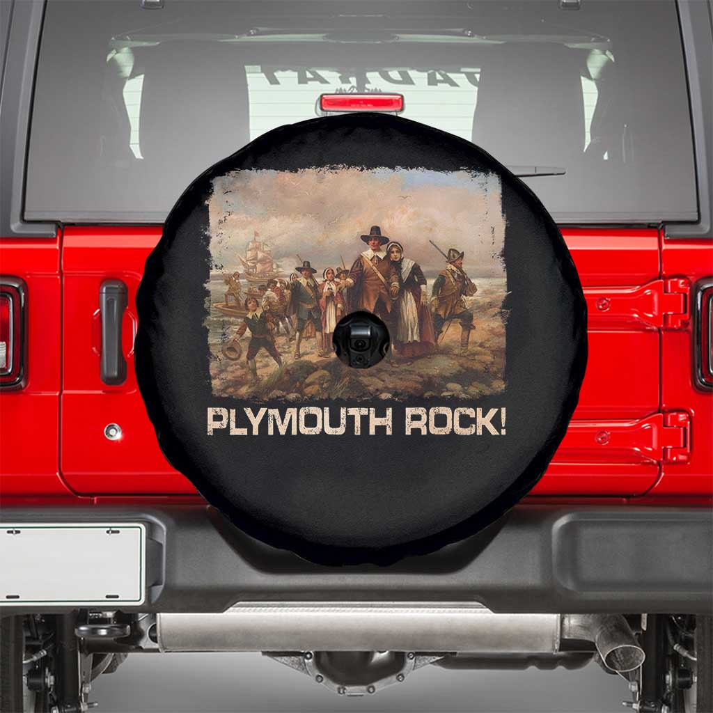 Plymouth Rock Spare Tire Cover Mayflower Pilgrims Thanksgiving History - Wonder Print Shop