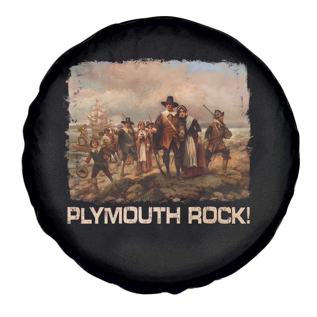 Plymouth Rock Spare Tire Cover Mayflower Pilgrims Thanksgiving History - Wonder Print Shop