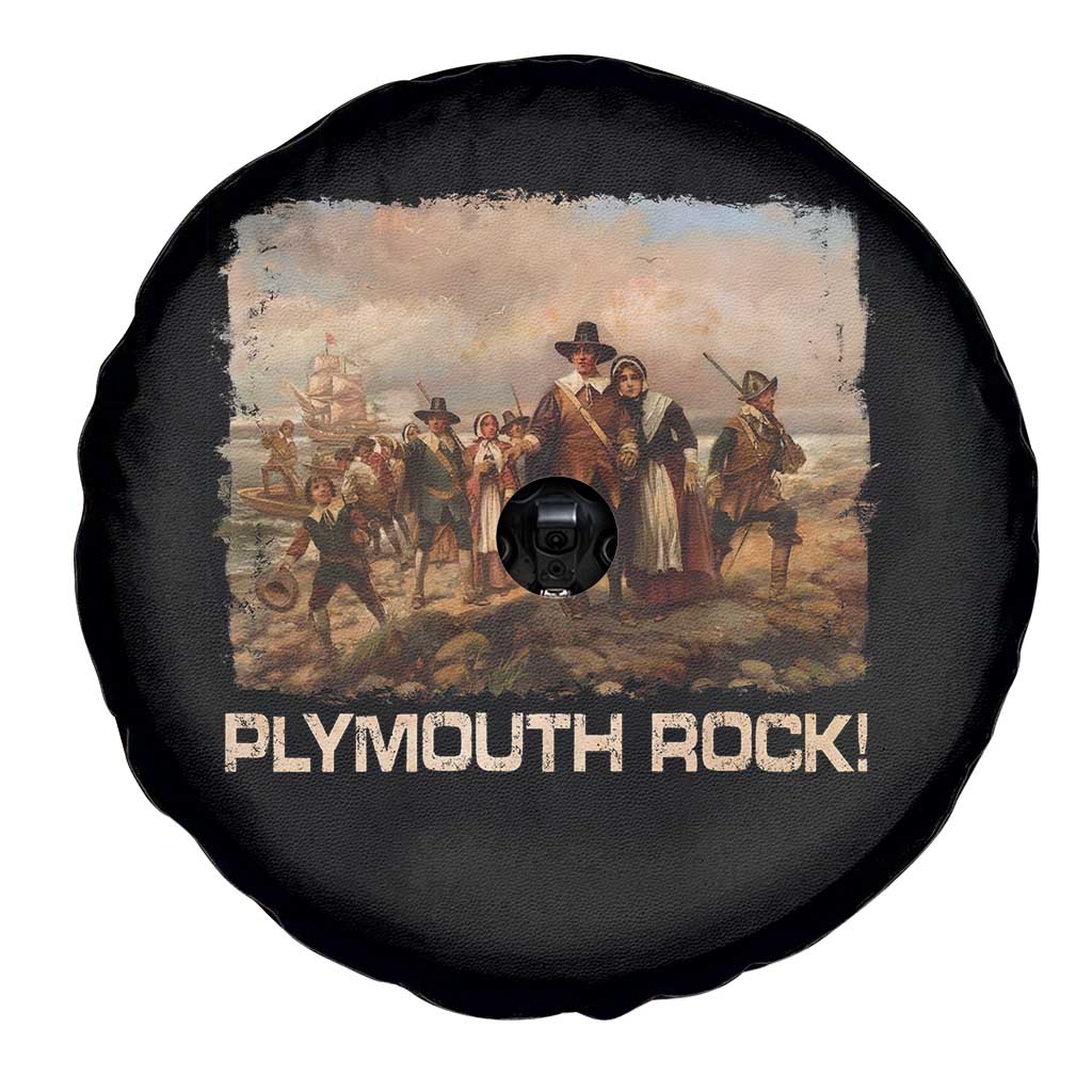 Plymouth Rock Spare Tire Cover Mayflower Pilgrims Thanksgiving History - Wonder Print Shop