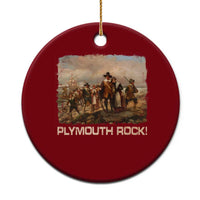 Plymouth Rock Ceramic Ornament Mayflower Pilgrims Thanksgiving History - Wonder Print Shop