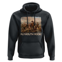 Plymouth Rock Hoodie Mayflower Pilgrims Thanksgiving History - Wonder Print Shop