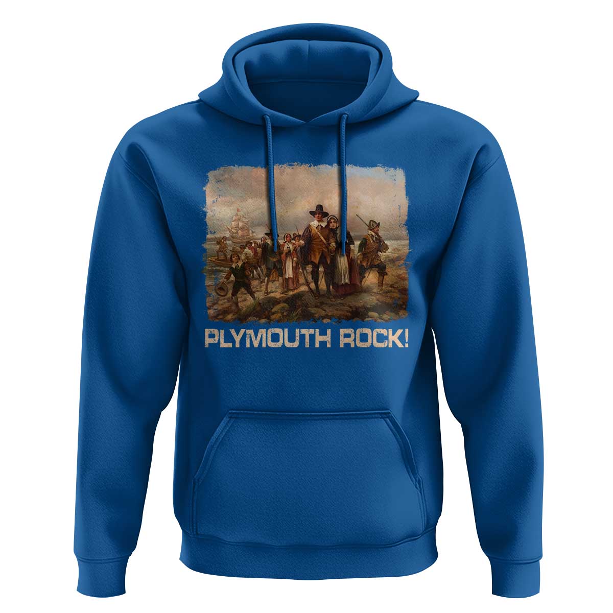 Plymouth Rock Hoodie Mayflower Pilgrims Thanksgiving History - Wonder Print Shop