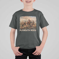 Plymouth Rock T Shirt For Kid Mayflower Pilgrims Thanksgiving History - Wonder Print Shop