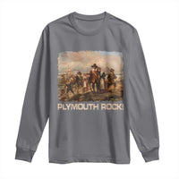Plymouth Rock Long Sleeve Shirt Mayflower Pilgrims Thanksgiving History - Wonder Print Shop