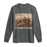 Plymouth Rock Long Sleeve Shirt Mayflower Pilgrims Thanksgiving History - Wonder Print Shop