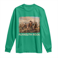 Plymouth Rock Long Sleeve Shirt Mayflower Pilgrims Thanksgiving History - Wonder Print Shop