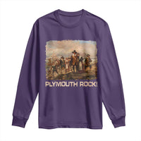 Plymouth Rock Long Sleeve Shirt Mayflower Pilgrims Thanksgiving History - Wonder Print Shop