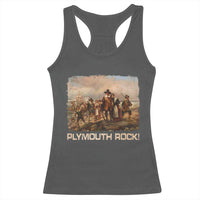 Plymouth Rock Racerback Tank Top Mayflower Pilgrims Thanksgiving History - Wonder Print Shop