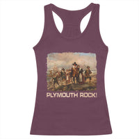 Plymouth Rock Racerback Tank Top Mayflower Pilgrims Thanksgiving History - Wonder Print Shop