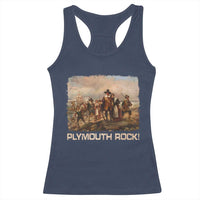 Plymouth Rock Racerback Tank Top Mayflower Pilgrims Thanksgiving History - Wonder Print Shop
