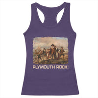 Plymouth Rock Racerback Tank Top Mayflower Pilgrims Thanksgiving History - Wonder Print Shop