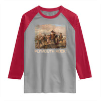 Plymouth Rock Raglan Shirt Mayflower Pilgrims Thanksgiving History - Wonder Print Shop
