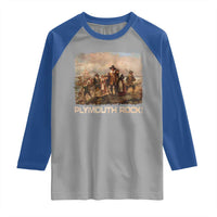 Plymouth Rock Raglan Shirt Mayflower Pilgrims Thanksgiving History - Wonder Print Shop