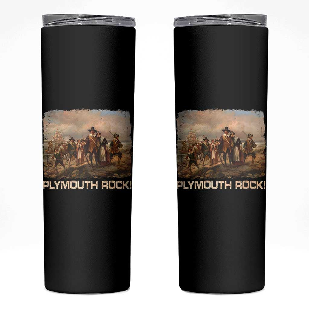 Plymouth Rock Skinny Tumbler Mayflower Pilgrims Thanksgiving History - Wonder Print Shop