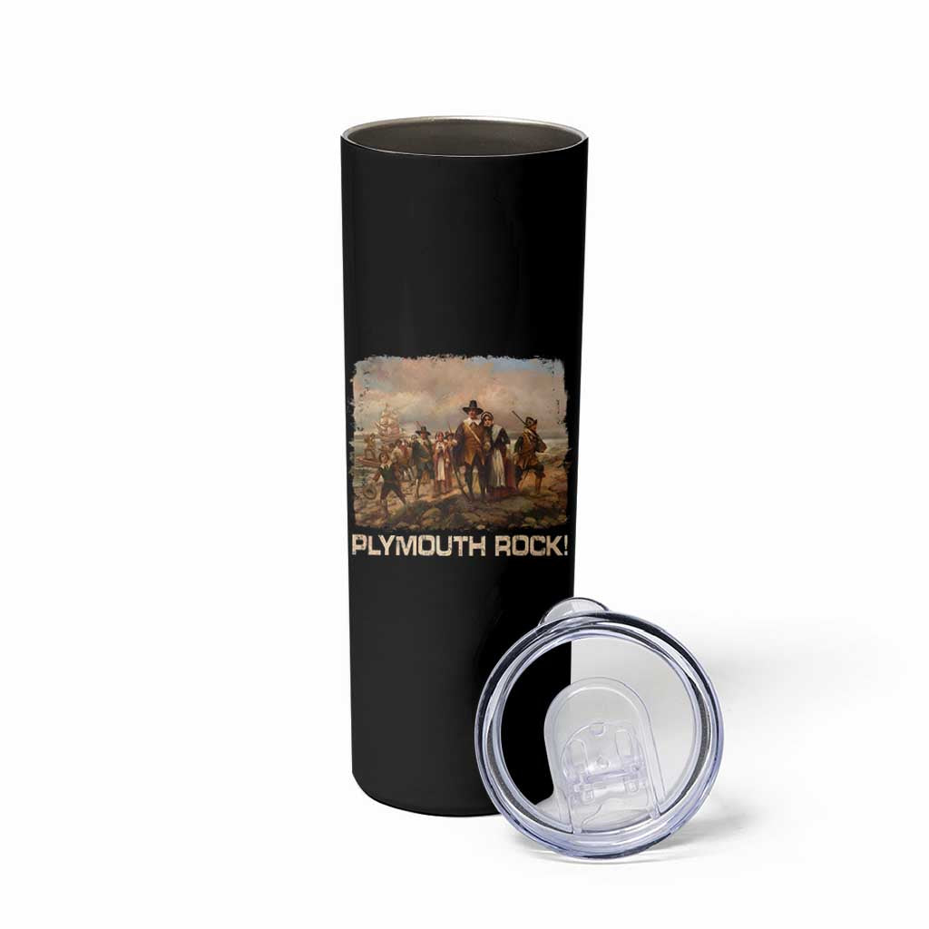 Plymouth Rock Skinny Tumbler Mayflower Pilgrims Thanksgiving History - Wonder Print Shop