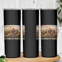 Plymouth Rock Skinny Tumbler Mayflower Pilgrims Thanksgiving History - Wonder Print Shop