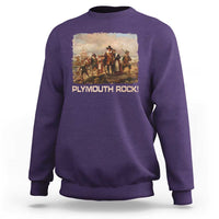 Plymouth Rock Sweatshirt Mayflower Pilgrims Thanksgiving History - Wonder Print Shop