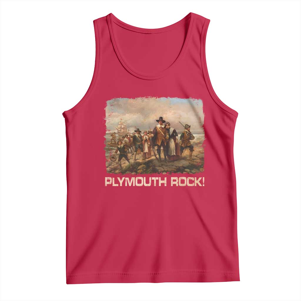 Plymouth Rock Tank Top Mayflower Pilgrims Thanksgiving History - Wonder Print Shop